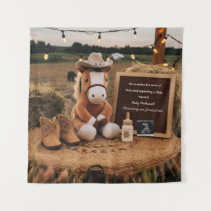 Schattig boerderij thema zwangerschapsaankondiging wandkleed