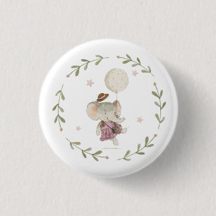 Schattig Boho Baby Meisje Olifant Landelijk Bloemm Ronde Button 3,2 Cm
