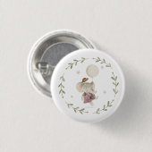 Schattig Boho Baby Meisje Olifant Rustieke Floral Ronde Button 3,2 Cm (Voorkant /achterkant)