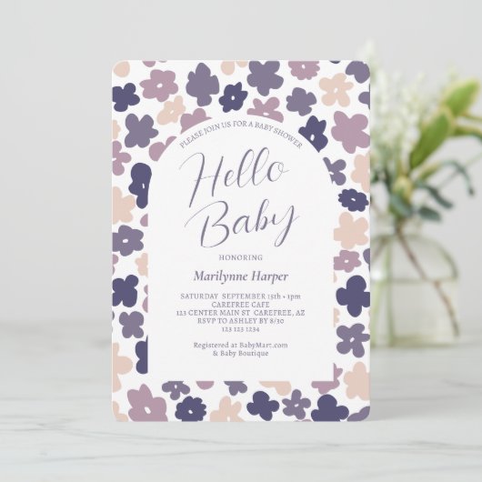 Schattig Boho Daisy Baby shower Kaart (Staand voorkant)
