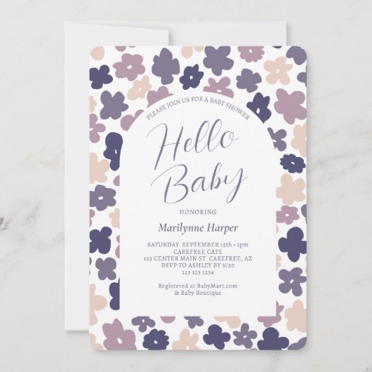 Schattig Boho Daisy Baby shower Kaart (Voorkant)