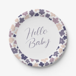 Schattig Boho Daisy Baby shower Papieren Bordje