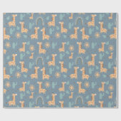 Schattig Boho-giraffe Naadloos Patroon Cadeaupapier (Vlak)