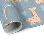 Schattig Boho-giraffe Naadloos Patroon Cadeaupapier (Rol Hoek)