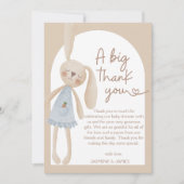 Schattig Boho Oh Baby Bunny Baby shower Bedankkaart (Voorkant)