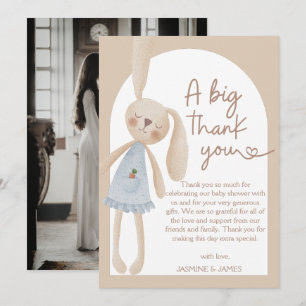 Schattig Boho Oh Baby Bunny Baby shower Bedankkaart
