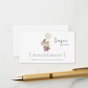 Schattig Boho Olifant Rustiek Baby shower Informatiekaartje