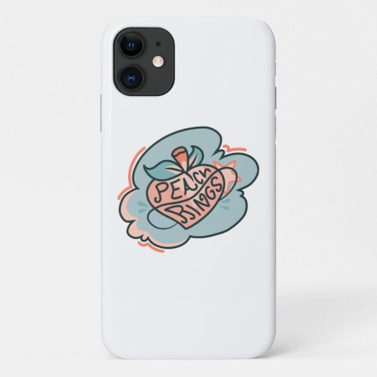 Schattig Boho Perzik Roze Blauwe Planeet Fruit Case-Mate iPhone Case (Achterkant)