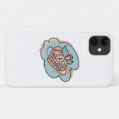 Schattig Boho Perzik Roze Blauwe Planeet Fruit Case-Mate iPhone Case (Achterkant (horizontaal))