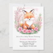 Schattig Boho Pink Fox Forest Meisje Baby shower Kaart (Voorkant)