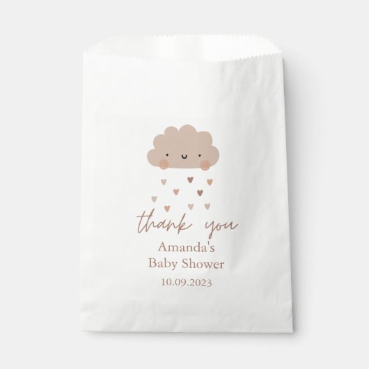 Schattig Boho Rain Cloud Baby shower Bedankzakje (Voorkant)