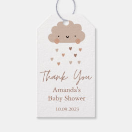 Schattig Boho Rain Cloud Baby shower Cadeaulabel