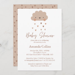 Schattig Boho Rain Cloud Baby shower Kaart