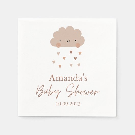 Schattig Boho Rain Cloud Baby shower Servet (Voorkant)