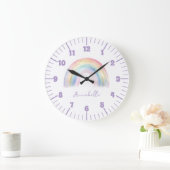Schattig Boho Regenboog Meisje Grote Klok (Huis)