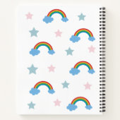 Schattig Boho Whimsisch Regenboog Meisjesschool Notitieboek (Achterkant)