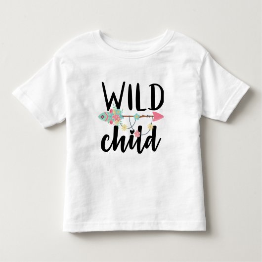 Schattig Boho WILD KIND Peuter Meisjes T-shirt (Voorkant)