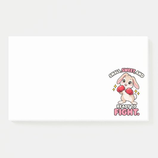 Schattig bokskonijn klaar om te vechten post-it® notes (Voorkant)