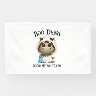 Schattig BOO DENG Mijn Moo Thang Halloween Kostuum Spandoek