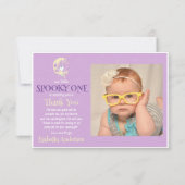 Schattig Boo Geest Maan Meisje 1e Verjaardag Hallo Bedankkaart (Voorkant)