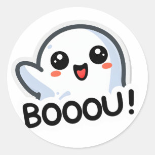 Schattig Boo Ghost Gezegde Boou Halloween Graphic Ronde Sticker