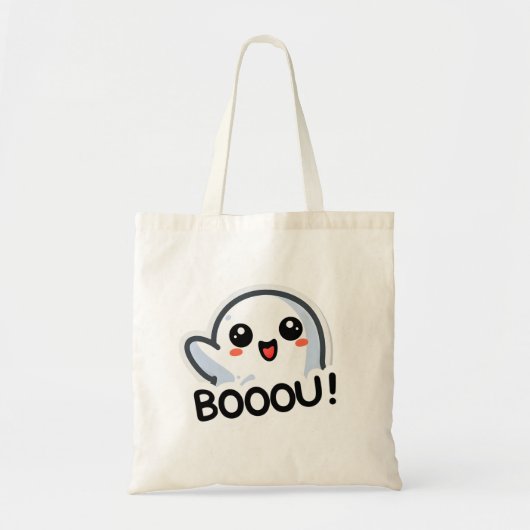 Schattig Boo Ghost Gezegde Boou Halloween Graphic Tote Bag (Voorkant)