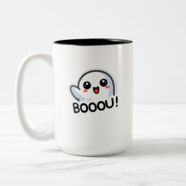 Schattig Boo Ghost Gezegde Boou Halloween Graphic Tweekleurige Koffiemok