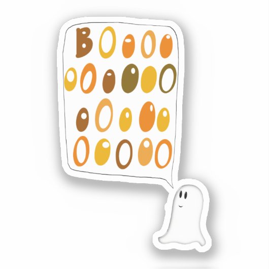 Schattig BOO spook Halloween Sticker (Voorkant)