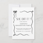 schattig boog rooster, Elgante Minimalist zwart-wi Save The Date (Voorkant)