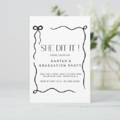 schattig boog rooster, Elgante Minimalist zwart-wi Save The Date (Staand voorkant)