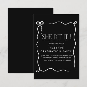 schattig boog rooster, Elgante Minimalist zwart-wi Save The Date