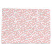 Schattig boogpatroon roze witte geschenktas groot cadeauzakje (Achterkant)