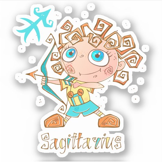 Schattig Boogschutter Kind Sticker (Voorkant)