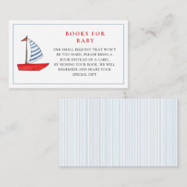 Schattig boot babyjongen shower boekverzoek informatiekaartje