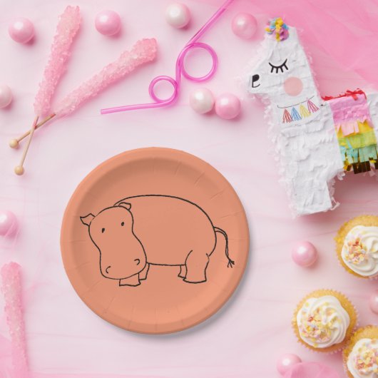 schattig bord van hippo-papier (Feest)