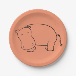 schattig bord van hippo-papier