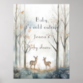 schattig bos baby shower poster (Voorkant)