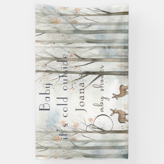 schattig bos baby shower spandoek (Verticaal)