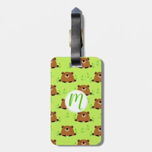 Schattig bos bagagelabel (Achterkant verticaal)