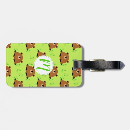 Schattig bos bagagelabel (Achterkant horizontaal)