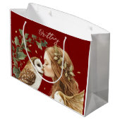 Schattig bos boscore Kerst Elfje Groot Cadeauzakje (Achterkant Gekanteld)