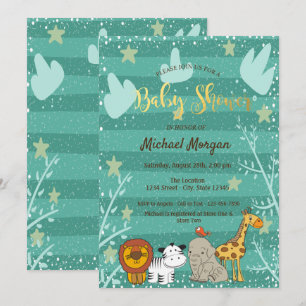 Schattig bos, bosdieren baby shower kaart