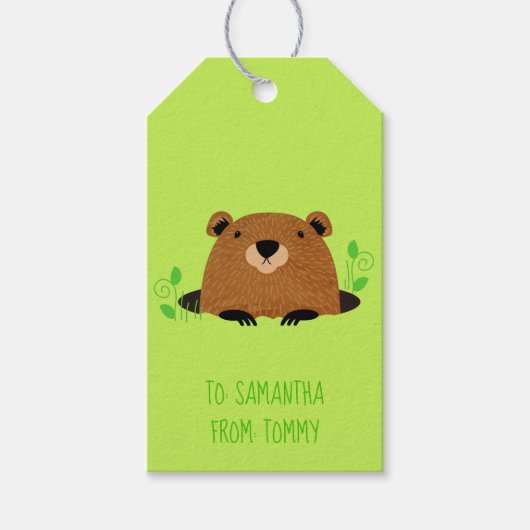 Schattig bos cadeaulabel (Voorkant)