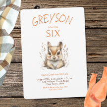 Schattig bos eekhoorn oranje verjaardag jongen elk