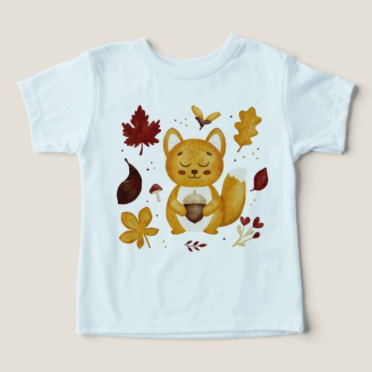 Schattig bos-eekhoorntje met eikel aquarel (Design voorkant)