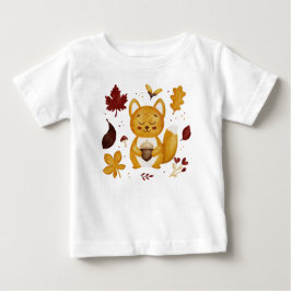 Schattig bos-eekhoorntje met eikel aquarel