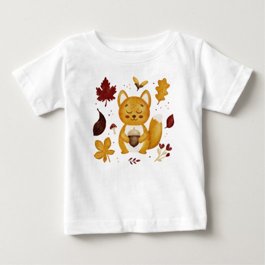 Schattig bos-eekhoorntje met eikel aquarel (Voorkant)