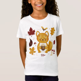 Schattig bos-eekhoorntje met eikel watercolor kind t-shirt
