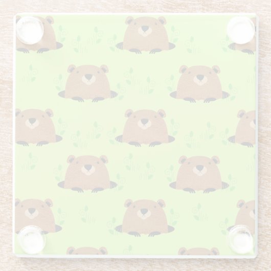 Schattig bos glazen onderzetter (Achterkant)