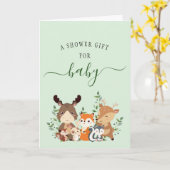 Schattig bos groen bos dier een douche cadeau kaart (Gele Bloem)